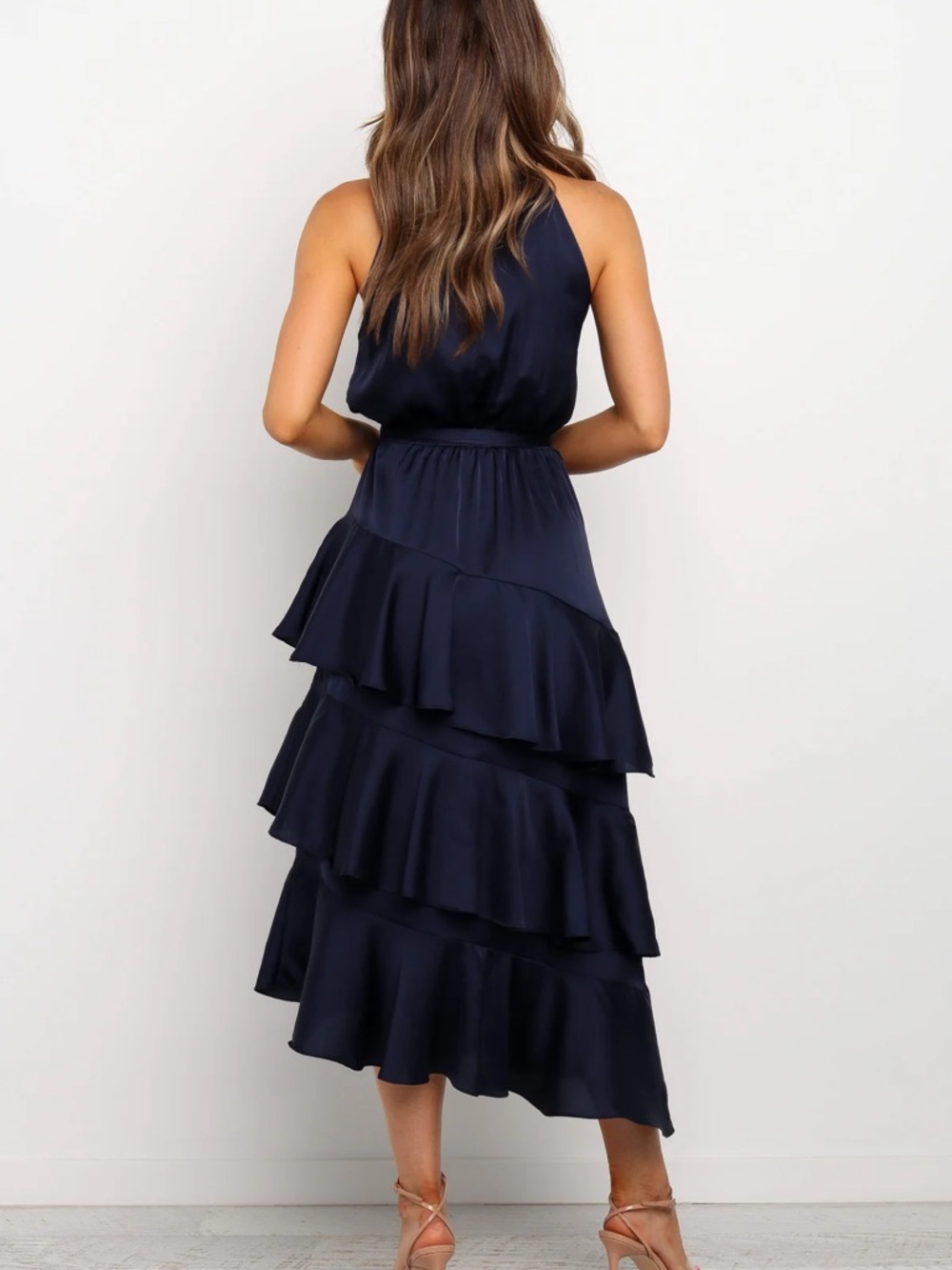 Petal and Pup Navy Seychelles Ruffle Tiered Midi Dress - Picture 3 of 6